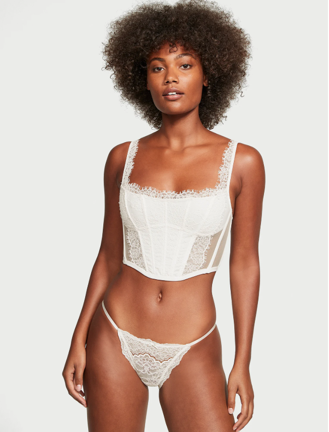 DUMMY - Victoria secret´s Top corsé de Encaje blanco S